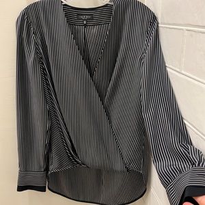Rag & Bone silky long sleeved black and white top. Size xs